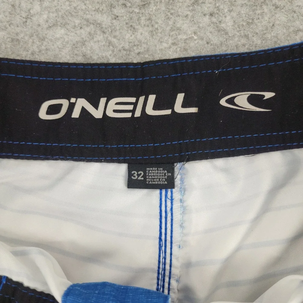 O'Neill Size 32‎ | Blue Green Striped Board Shorts Swim Trunks Surf Beachwear